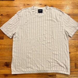 Abercrombie & Fitch Men's Knitted Sweater Crew Light Beige Resort NWOT XL